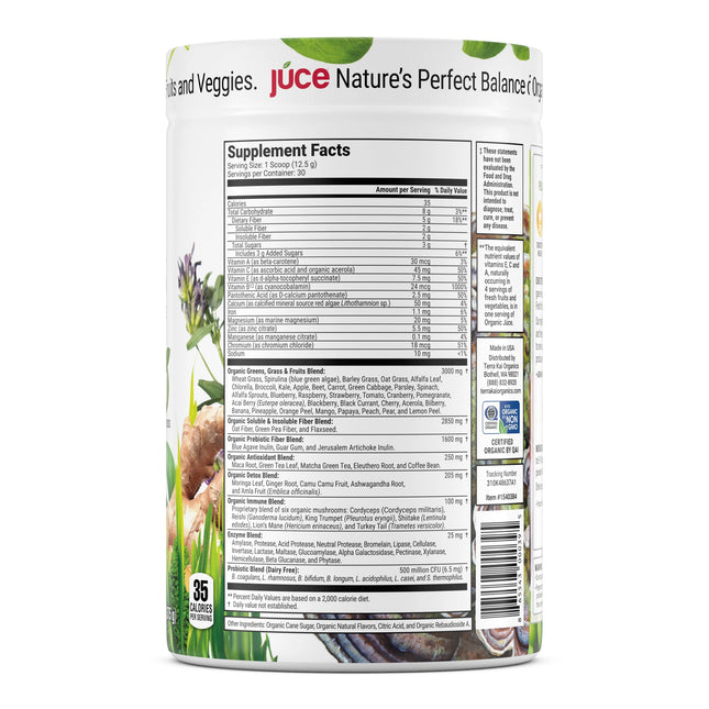 Terra Kai USDA Organic Juice Super Greens Fruit and Veggie Powder - 13.23 Oz
