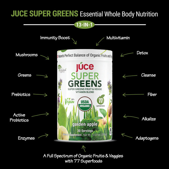 Terra Kai USDA Organic Juice Super Greens Fruit and Veggie Powder - 13.23 Oz
