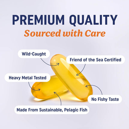 Triple Strength Omega 3 Fish Oil 3600mg - EPA & DHA - 120 Count
