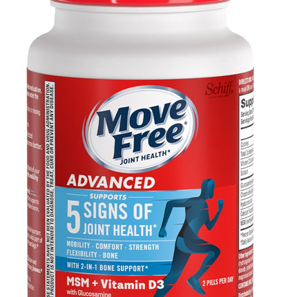Move Free Advanced Glucosamine Chondroitin MSM + Vitamin D3 Joint Support - 120 Tablets