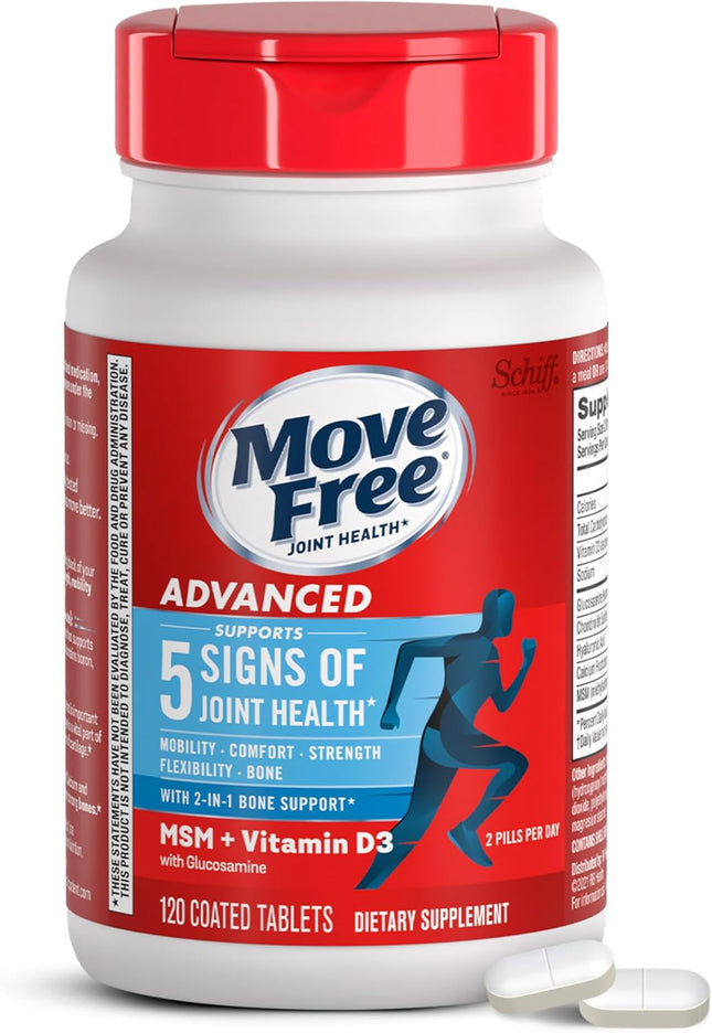 Move Free Advanced Glucosamine Chondroitin MSM + Vitamin D3 Joint Support - 120 Tablets