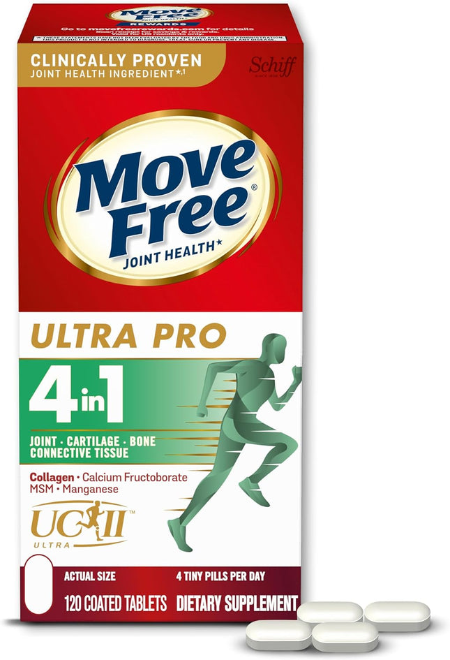 Move Free Ultra Pro Quadruple Action Joint Support - Type 2 Collagen MSM - 120 Tablets