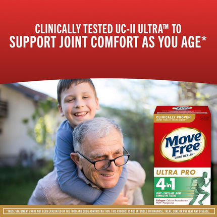 Move Free Ultra Pro Quadruple Action Joint Support - Type 2 Collagen MSM - 120 Tablets