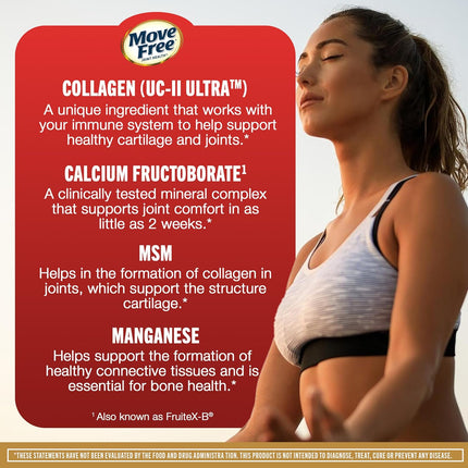 Move Free Ultra Pro Quadruple Action Joint Support - Type 2 Collagen MSM - 120 Tablets
