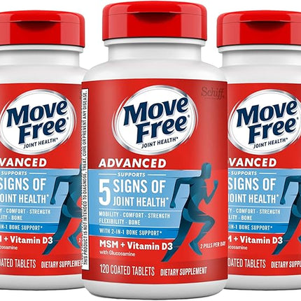 Move Free Advanced Glucosamine Chondroitin MSM + Vitamin D3 Joint Support - 120 Tablets