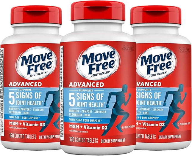 Move Free Advanced Glucosamine Chondroitin MSM + Vitamin D3 Joint Support - 120 Tablets
