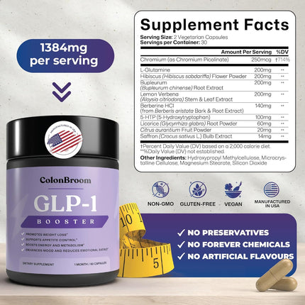 ColonBroom GLP-1 Weight Management Supplement - 60 Capsules