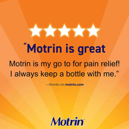 Motrin IB Pain Reliever Caplets, 200 mg. Ibuprofen, 300 ct.